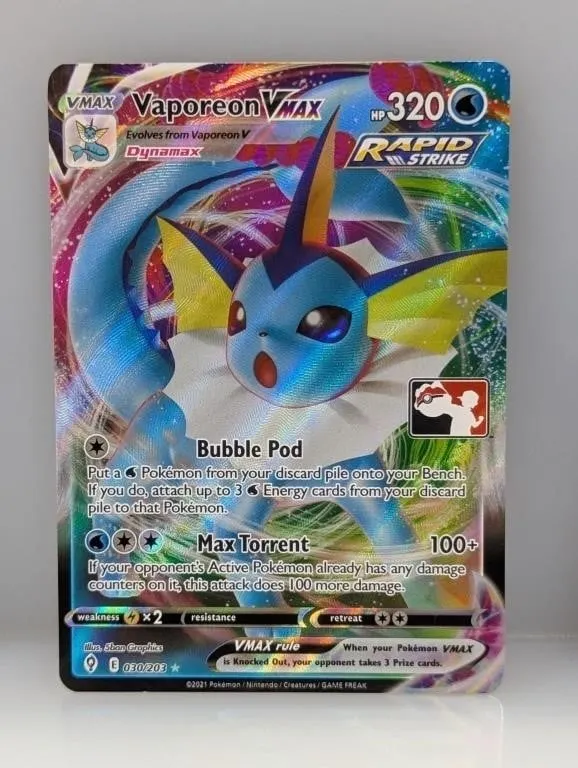 2021 Pokemon Evolving Skies Vaporeon Vmax #30
