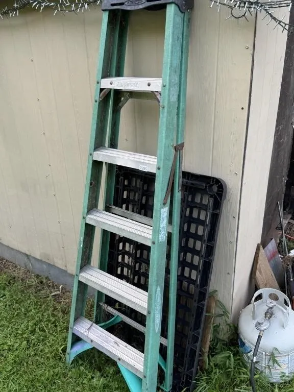 Ladder, Propane Tank, Weed Eater