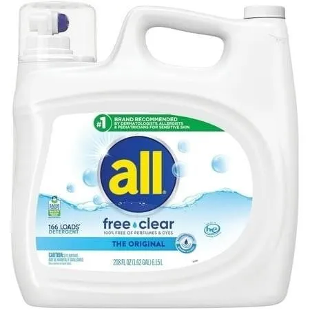 All Free Clear Liquid Laundry Detergent 208 Oz
