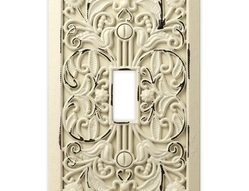 Amerelle 65TAW Filigree 1 Toggle Wallplate White