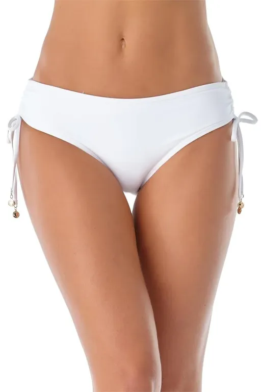Anne Cole Alex Side Tie Bikini Bottom White Small