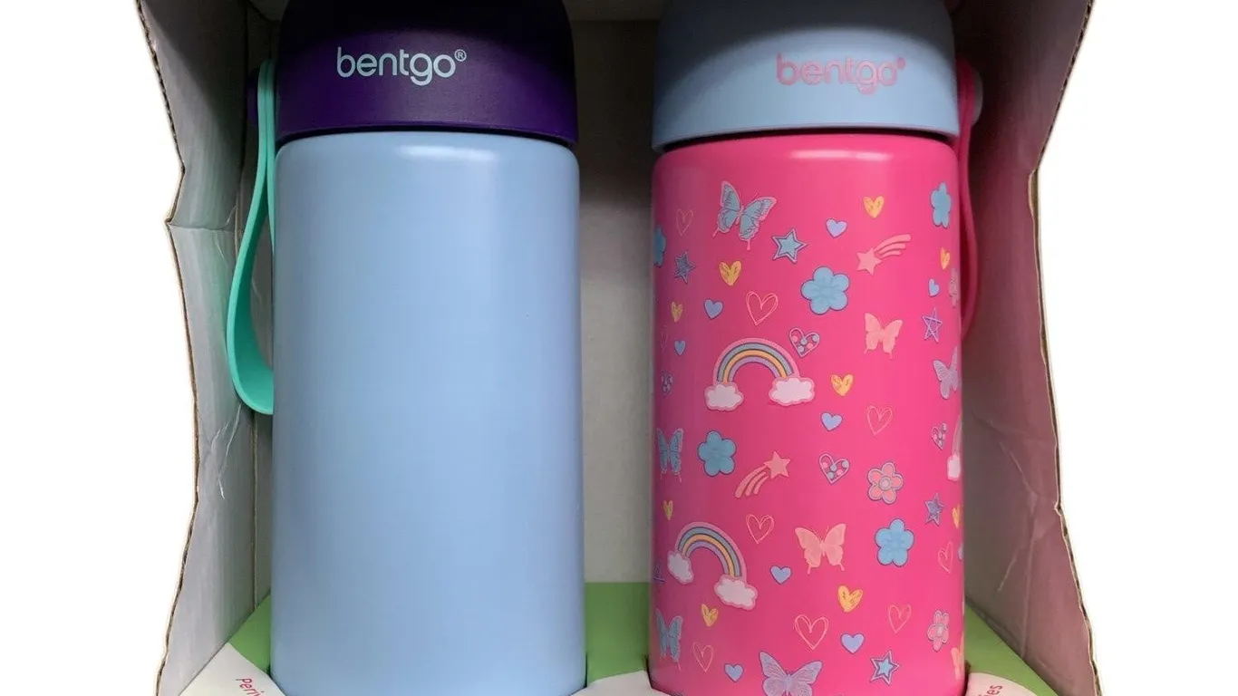 Bentgo Stainless Steel Water Bottle 14oz 2pk Blue