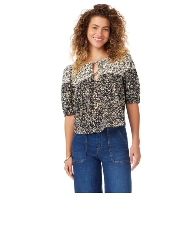 Bila Tie-Neck Cotton Top XL