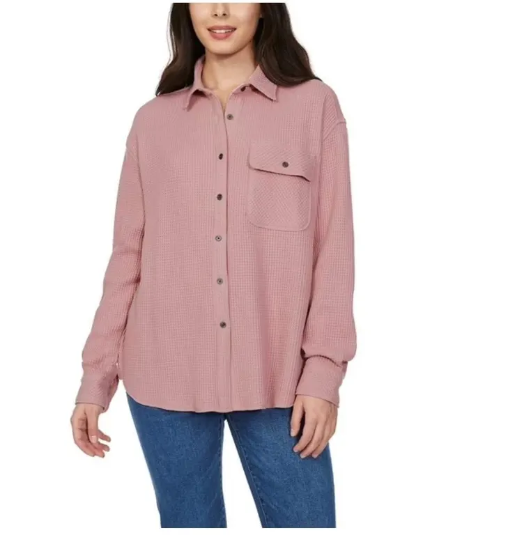 Buffalo Womens Waffle Button-Down Top XL