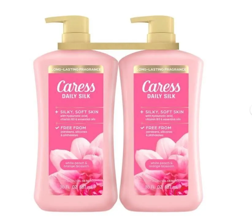 Caress Daily Silk Body Wash Peach Orange 30oz 2pk
