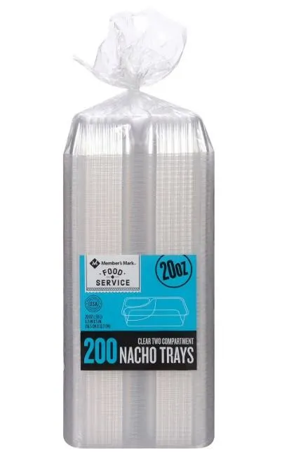 Clear Nacho Trays 200ct 36pk