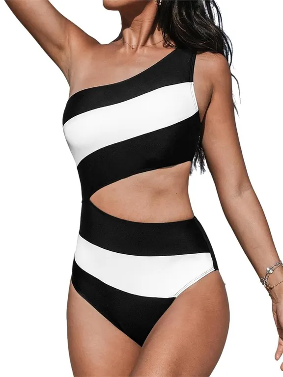 Cupshe One Shoulder Cutout Monokini Swimsuit Large