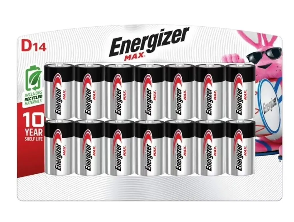 Energizer Max D Alkaline Batteries 14pk