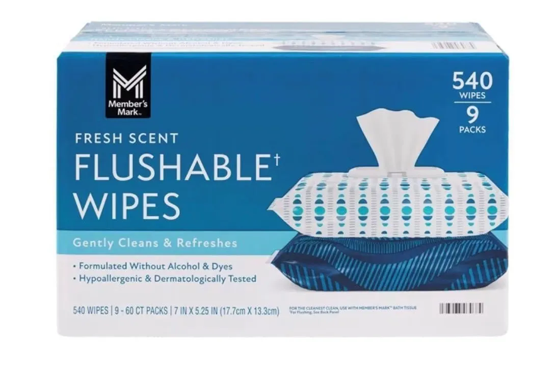Flushable Wipes Scented 540ct
