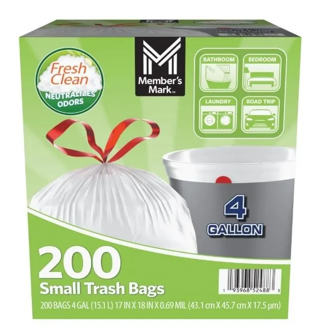 Gallon Drawstring Trash Bags 200ct