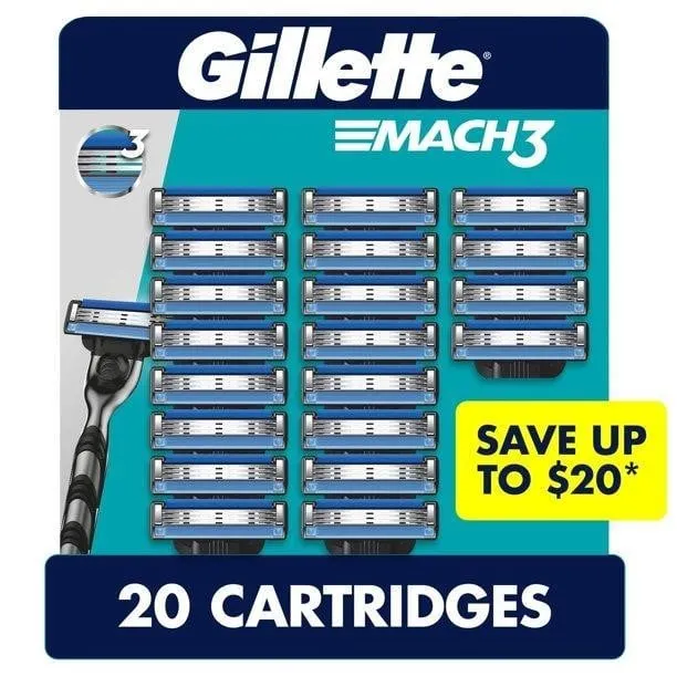 Gillette Mach3 Mens Razor Cartridges 20ct