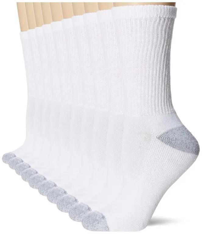 Hanes Womens Crew Moisture-Wicking Socks Size 5-9