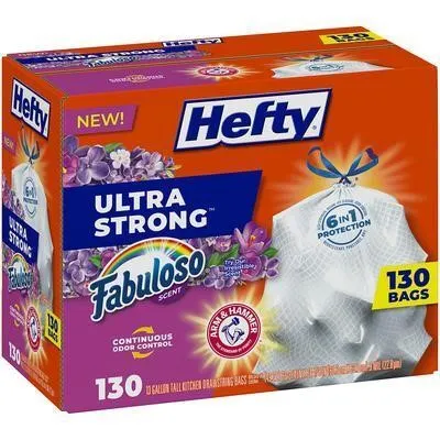 Hefty 13 Gallon Tall Kitchen Trash Bags 130ct