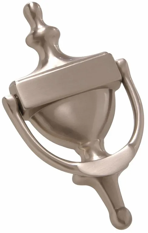 Hillman 7 Solid Brass Front Door Knocker Nickel