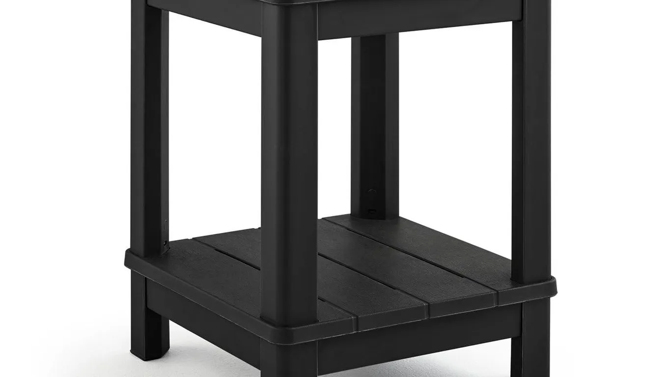 Keter Deluxe Adirondack Side Table 16x16x21 Black