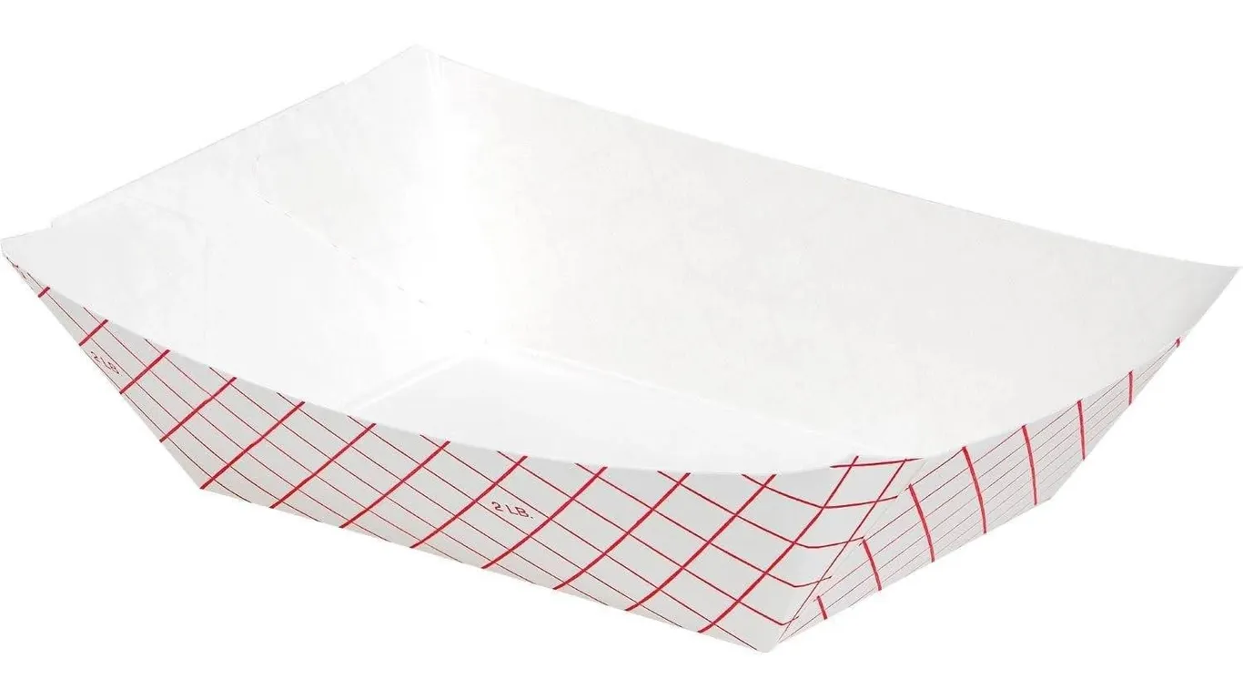 lb Paper Food Trays Red Plaid 750ct