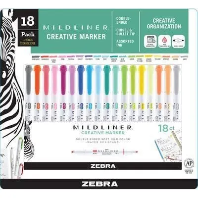 Mildliner Double Ended Highlighter Set 18ct