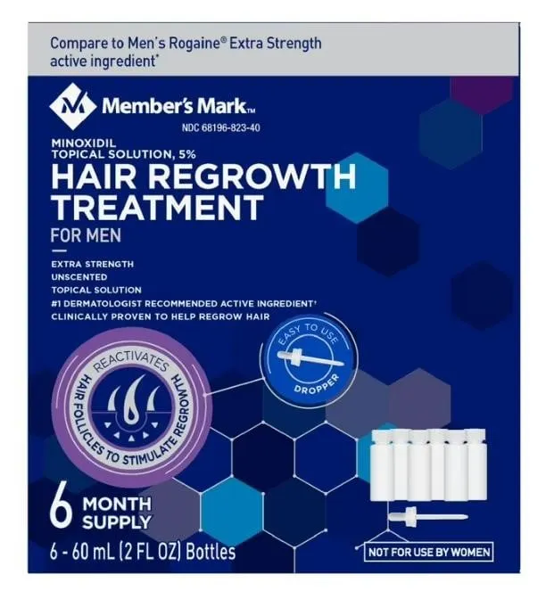 Minoxidil 5 Hair Regrowth Treatment 2 fl. oz. 6pk