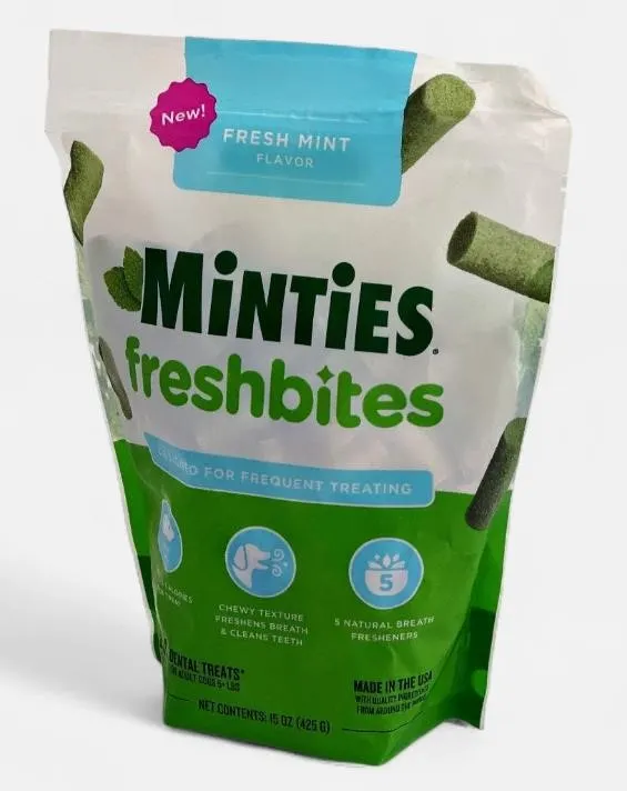 Minties Freshbites Dental Dog Treats 15oz