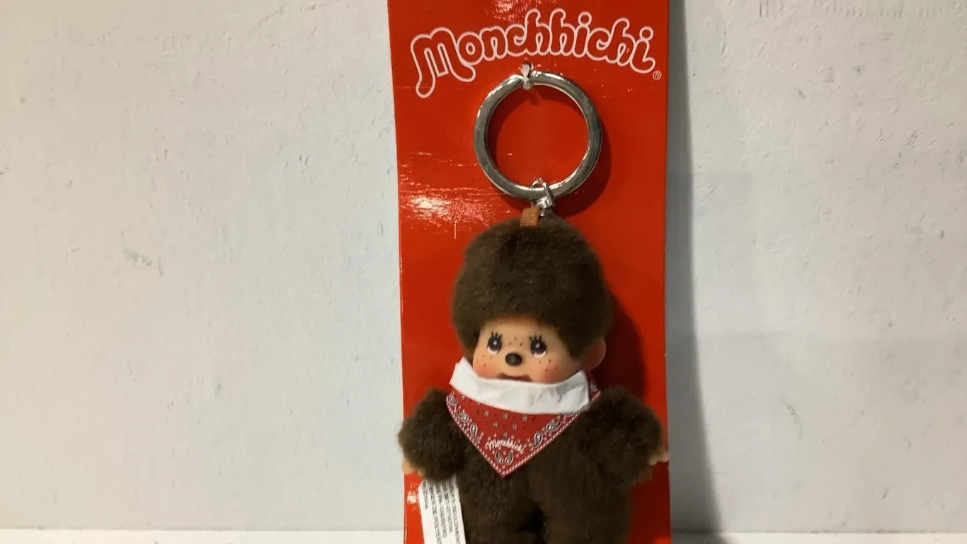 Monchhichi Plush Monkey Keychain Brown