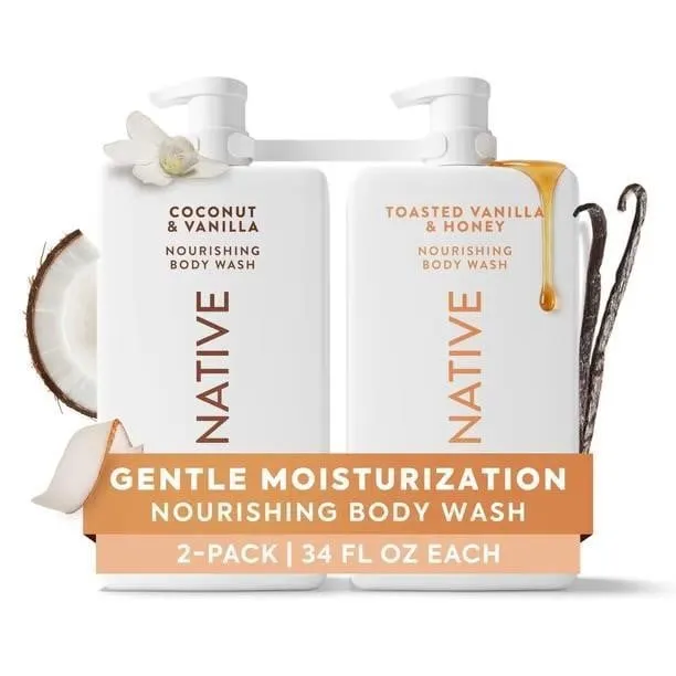 Native Nourish Vanilla Body Wash 34 fl. oz. 2pk