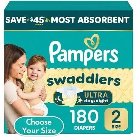 Pampers Swaddlers Diapers Size 2 180ct