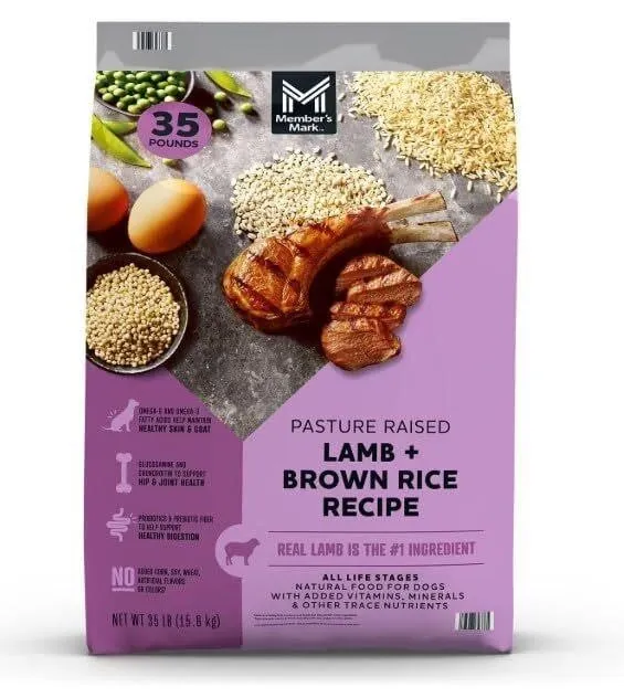 Pasture Raised Lamb Brown Rice Dry Dog Food 35lb