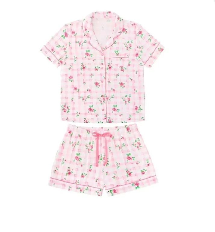 Piece Notch Collar Pajama Set XL