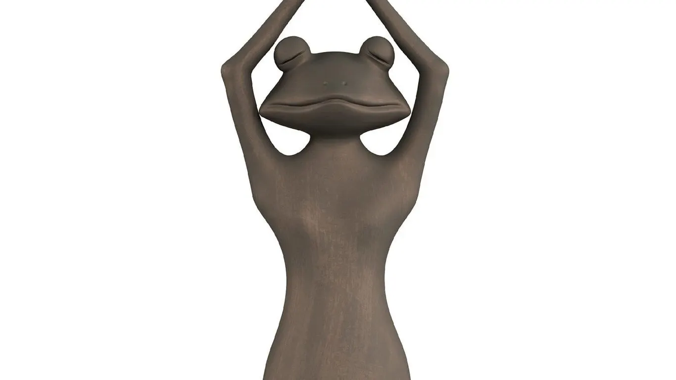 Pure Garden Meditating Frog Statue 7x6.75 Bronze