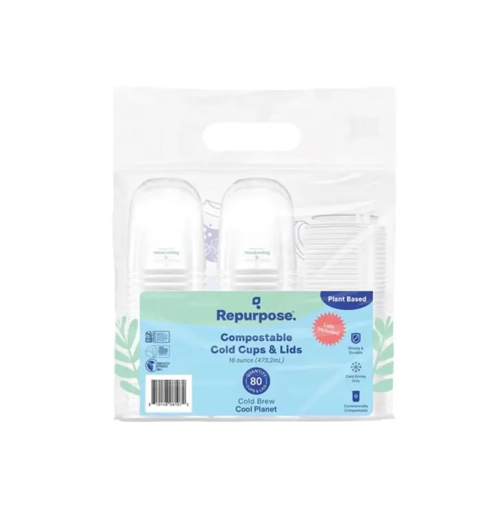 Repurpose Compostable Cold Cups Lids 16 oz.