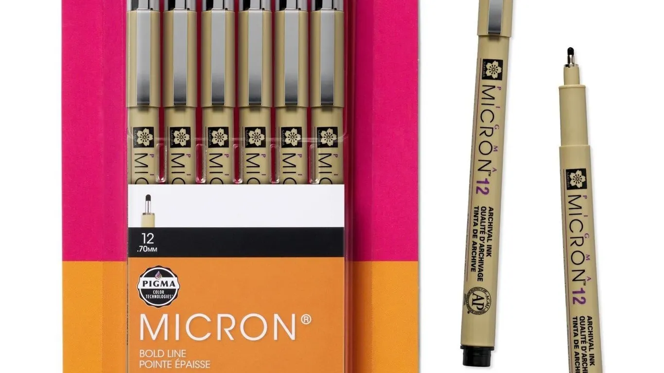 Sakura Pigma Micron Fineliner Pens 12 Size 6pk