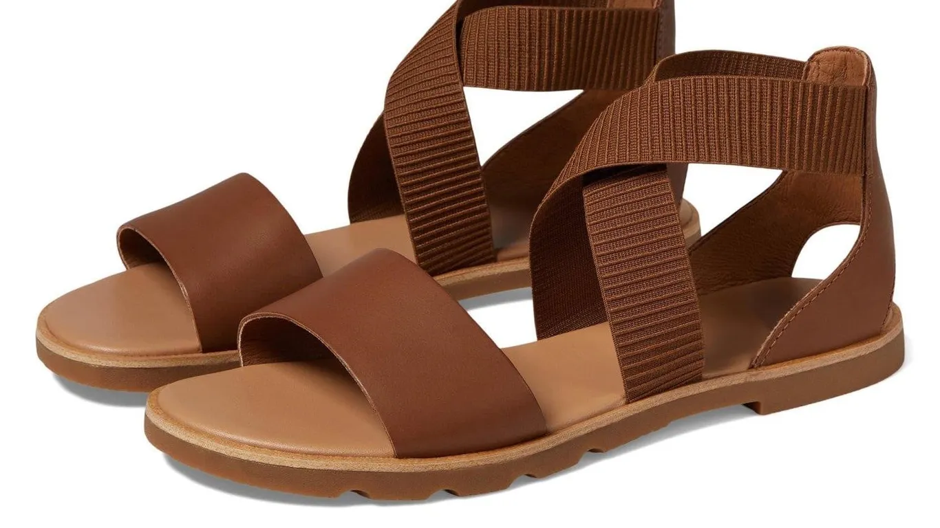 Sorel Fashion Flat Sandals Velvet Tan Size 5.5
