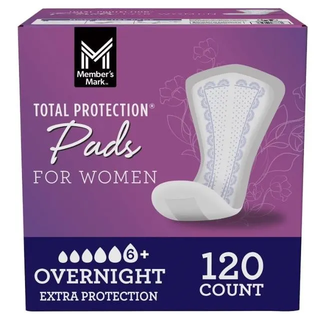 Total Protection Overnight Incontinence Pads 120ct