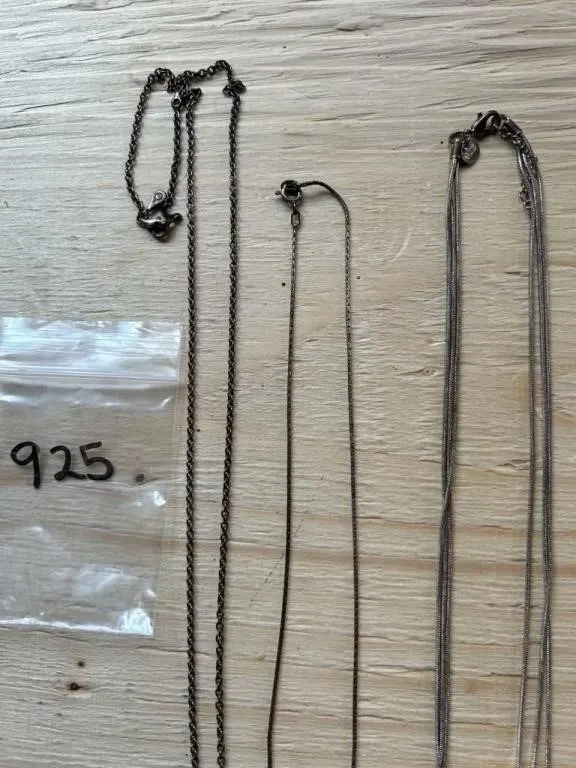 925 silver necklace lot