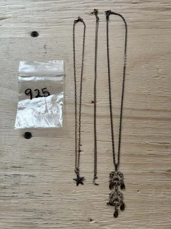 925 silver necklace lot