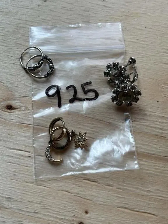 925 Silver earring lot