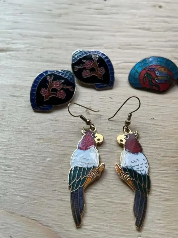 Enamel earring lot