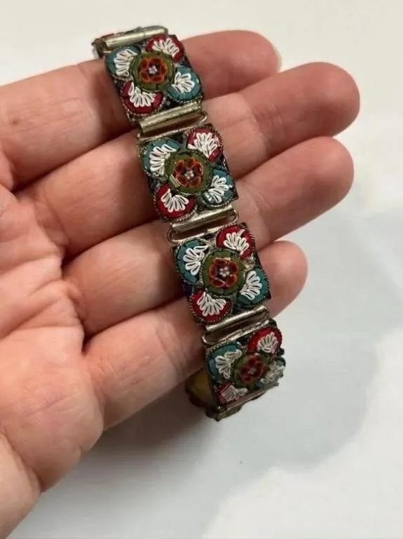 Vintage bracelet ornate design over brass