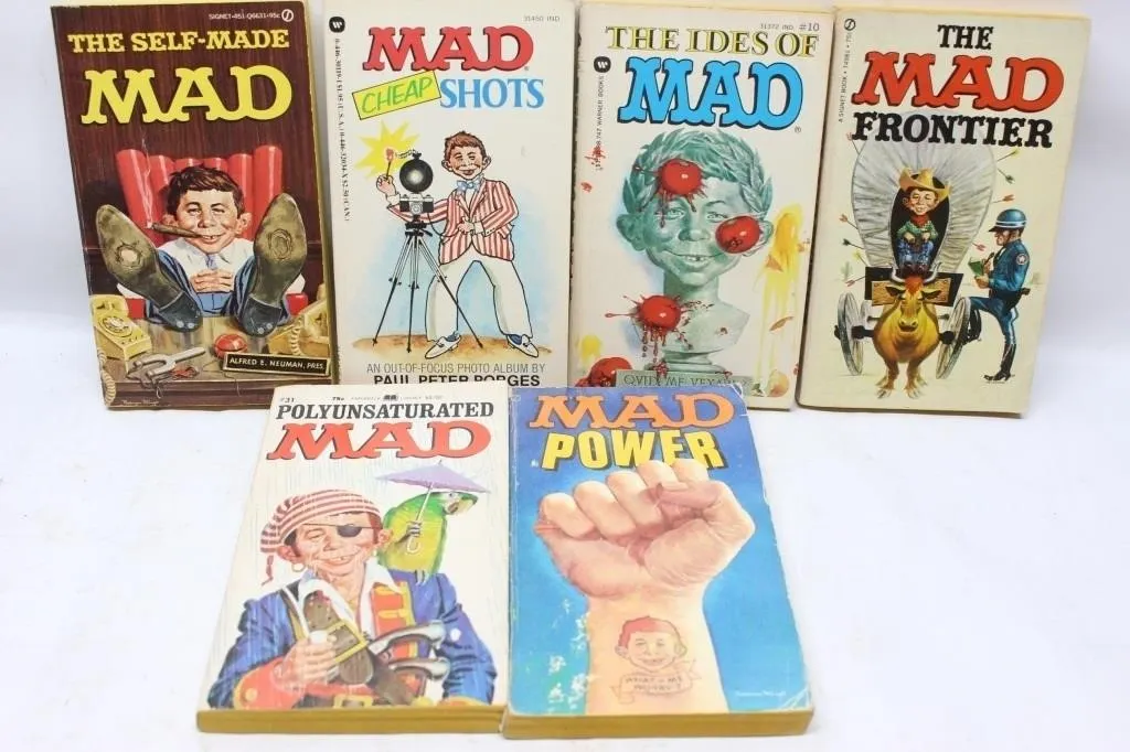 Vintage MAD Paperback Books Lot of 6
