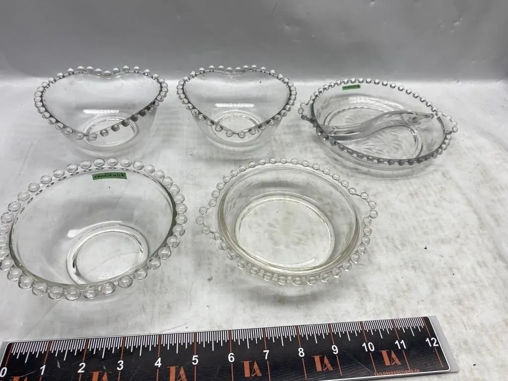 Candlewick Glass Bowls & Dish Set, 5 pieces