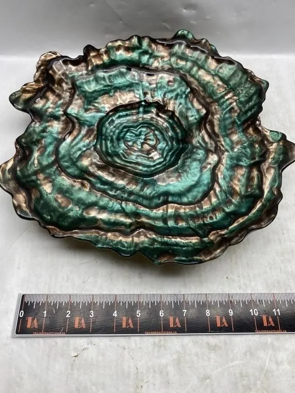 Handmade Art Glass Oyster Centrepiece Bowl - Arda
