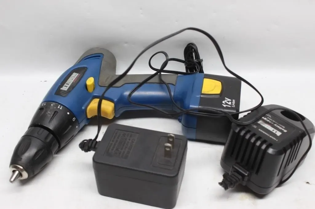 Cordless Drill with Battery, Charger & Power