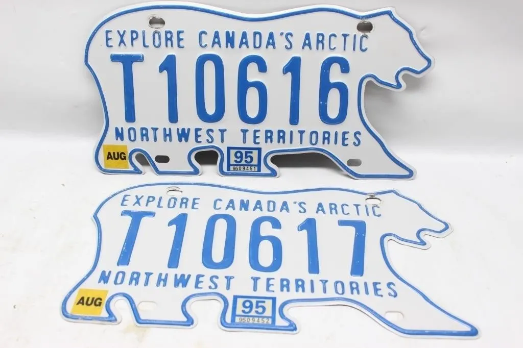 Vintage Polar Bear License Plates Consecutive num.