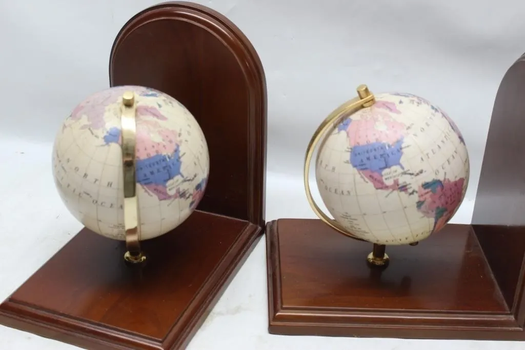 Pair of World Globe Bookends