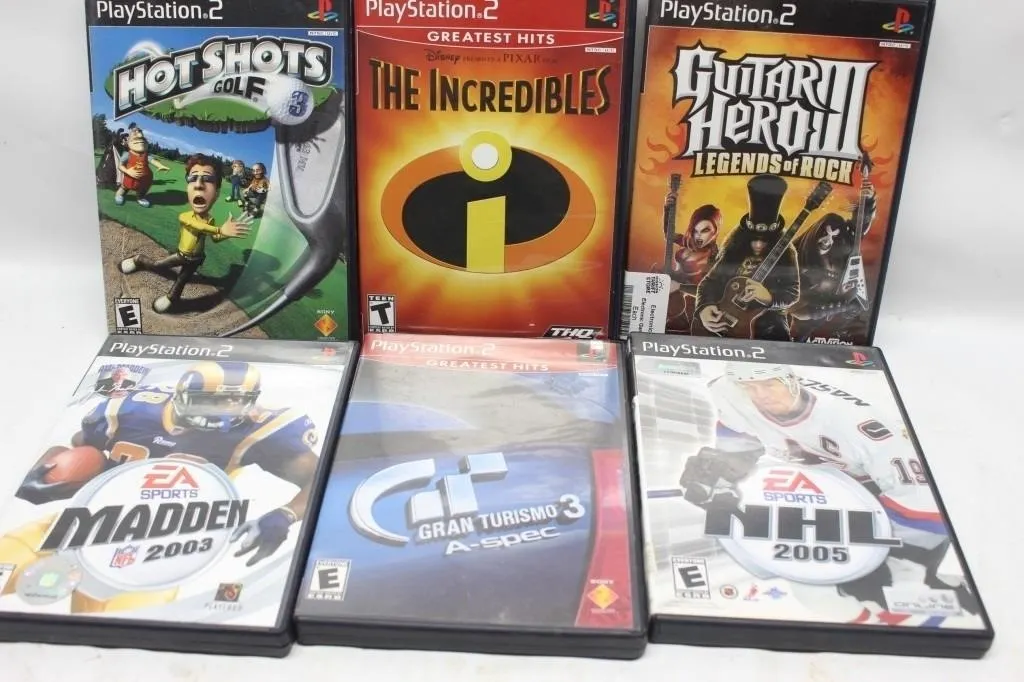 PS2 Game Lot: Sports, Guitar Hero III, Incredibles