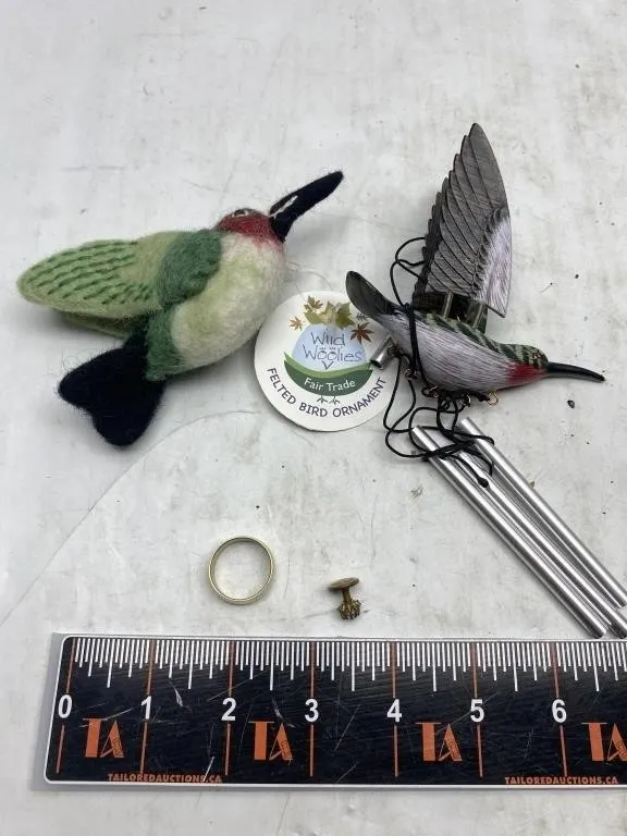 Bird Ornaments, Wind Chime, Ring & Stud Lot