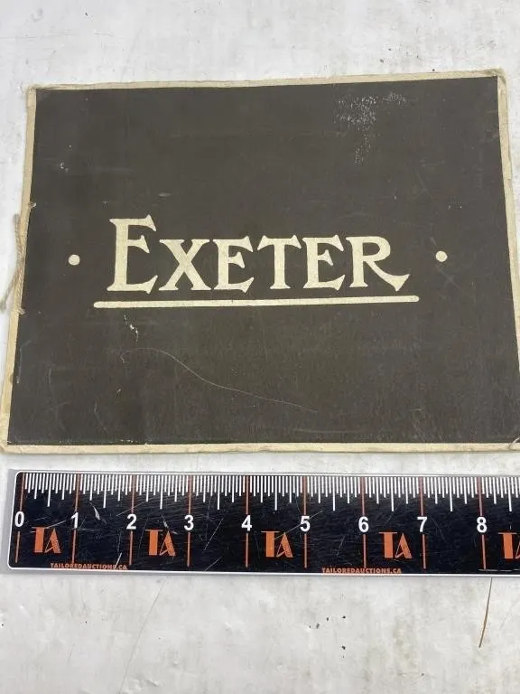 Exeter photo album with Exeter Cathedral postcard
