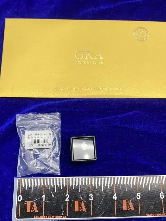 2 Carat Emerald Cut Moissanite, GRA Certified