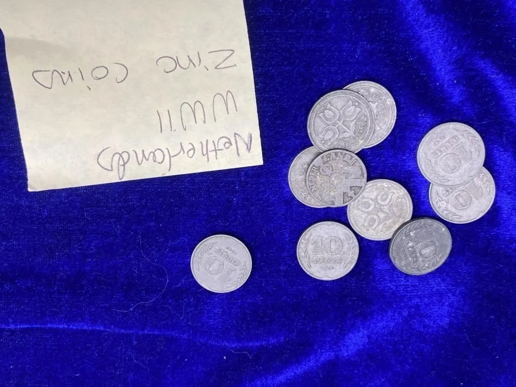 Netherlands WWII Zinc 10 Cent Coins Lot