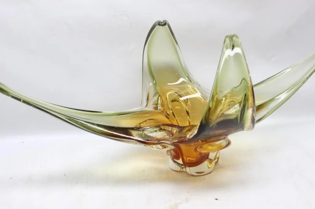 Murano-Style Art Glass Sculptural Bowl,